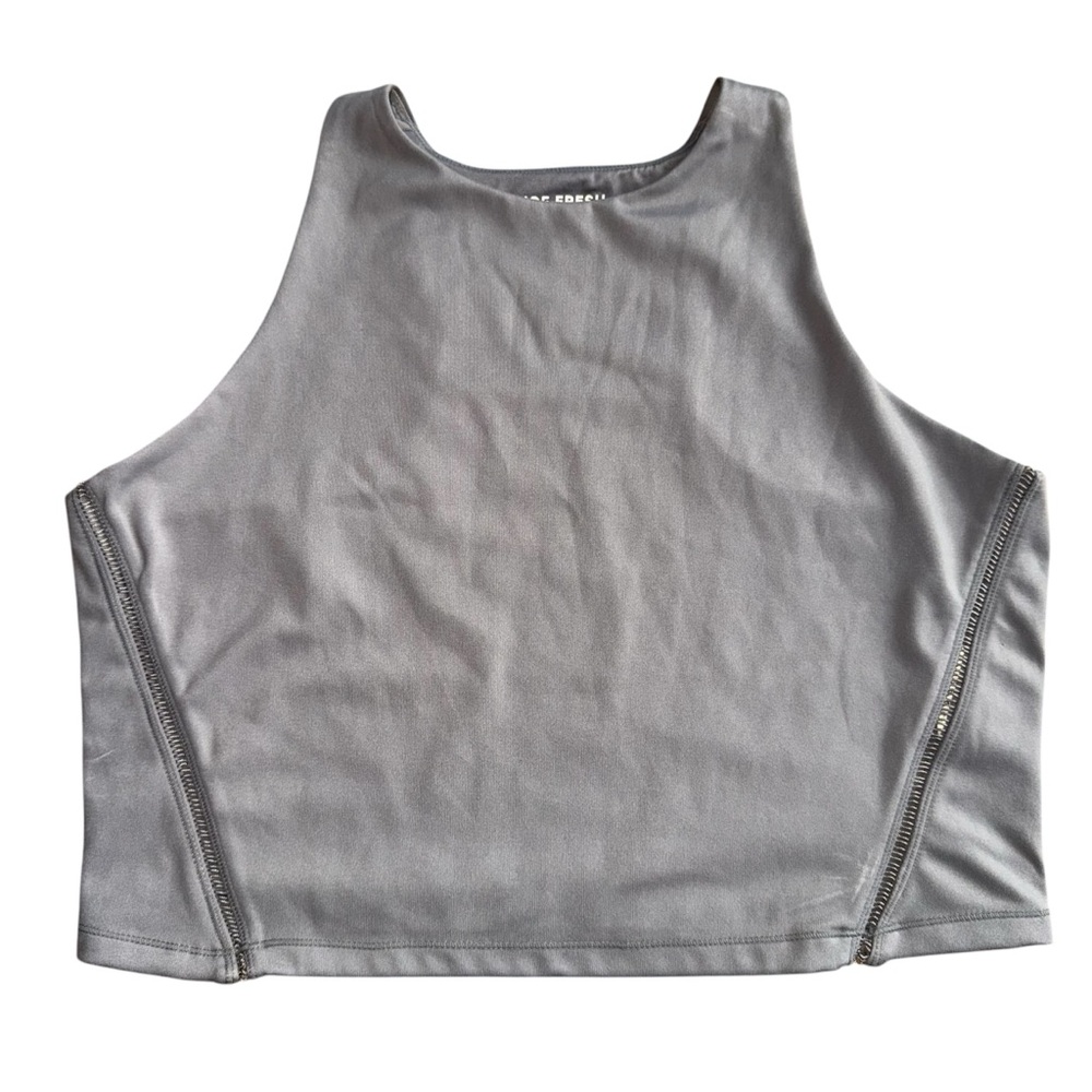 Joe Fresh Active Cropped Tank Top Gray Women's Size XL